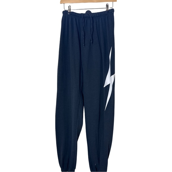 Aviator Nation Charcoal/blue Jogger with White Bolt Size Extra Large - Picture 2 of 7